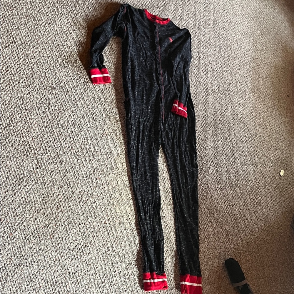 Lazy One Black and Red Men's Onesie